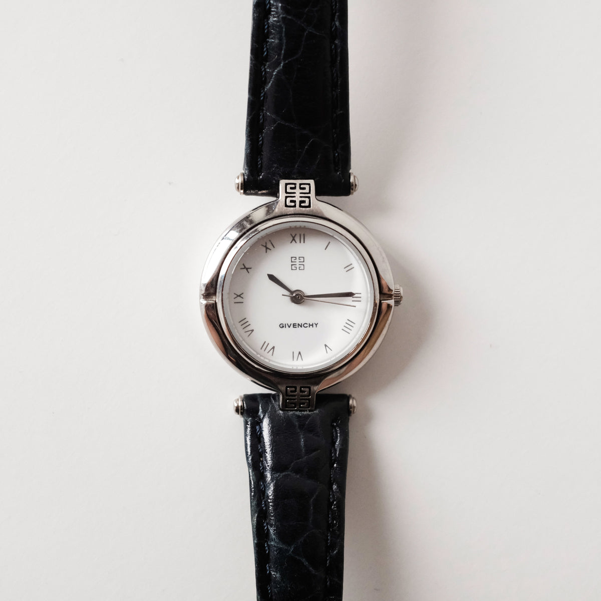 Givenchy Black Leather Watch with Silver Accents New Arrival ! 1990S GIVENCHY LIFE SWISS QUARTZ TWO-TONE  main image 4