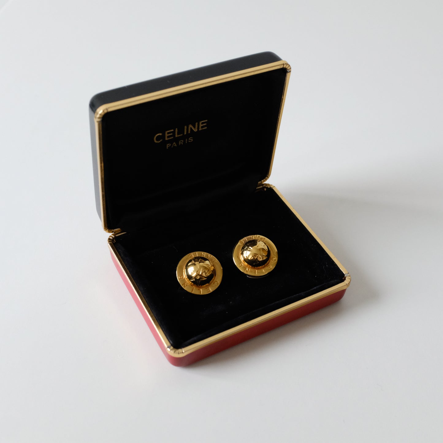 Vintage Celine Globe Celestial Stars Clip Earrings