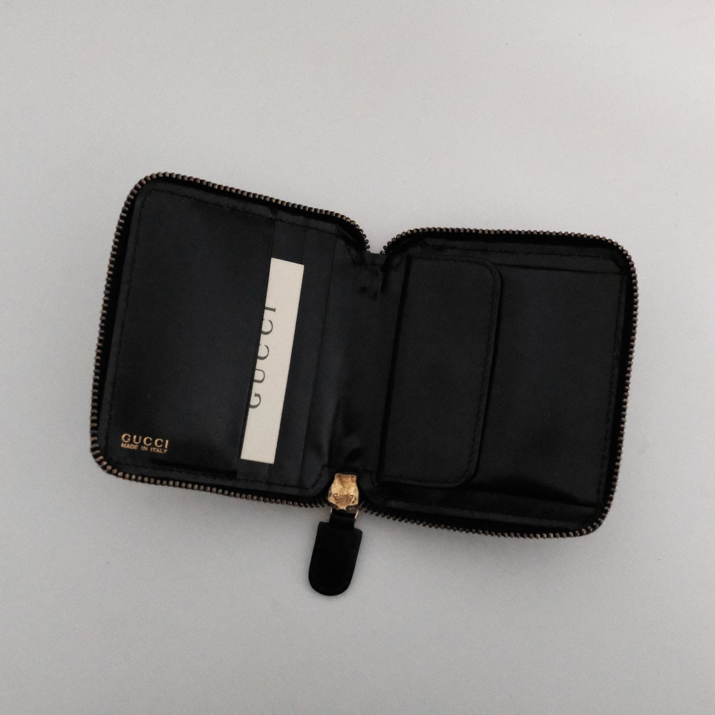 Vintage Gucci Leather Zip Cardholder with Coin Purse