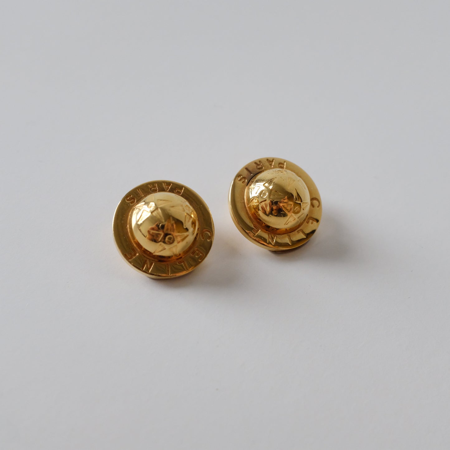 Vintage Celine Globe Celestial Stars Clip Earrings