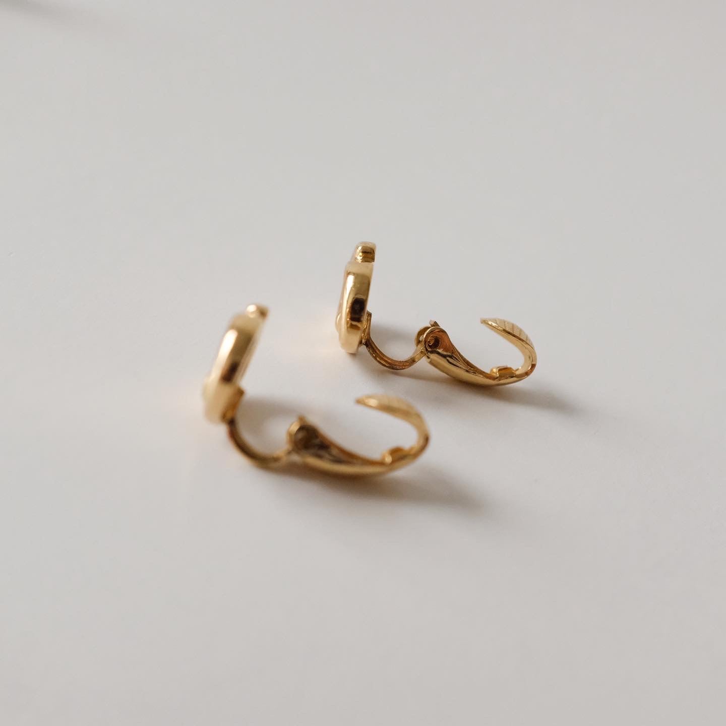 Vintage Dior Gold Plated CD Logo Ear Clips