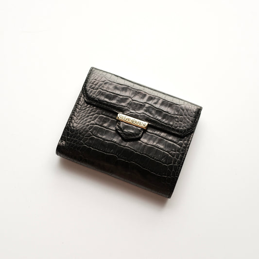 Vintage YSL Embossed Leather Wallet