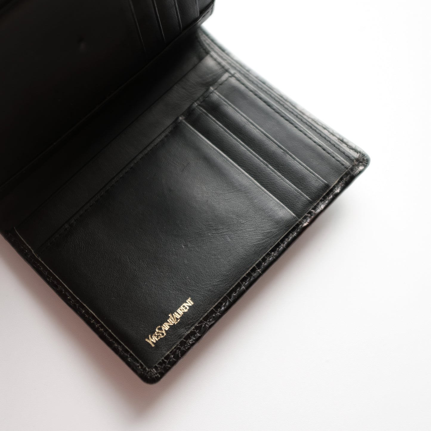 Vintage YSL Embossed Leather Wallet